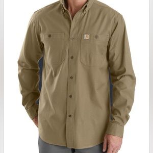 NWOT CARHARTT RUGGED FLEX RELAXED FIT MIDWEIGHT CANVAS LONG-SLEEVE SHIRT. L